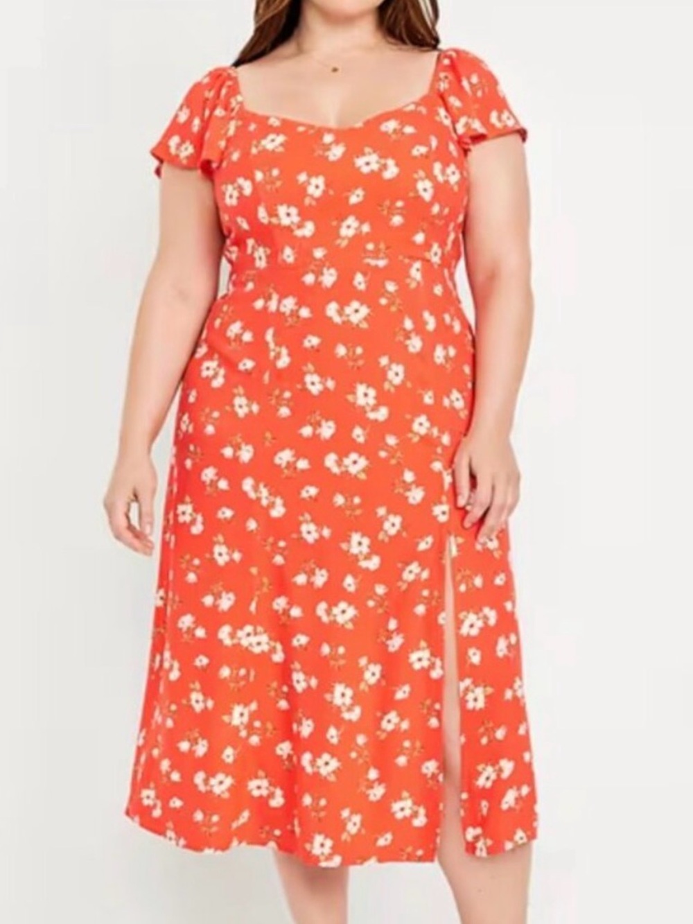 Old Navy XL dogwood floral midi dress with flutter sleeves - new